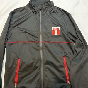 Peru tracksuit top/ zip up / sportswear top. Unisex Y2K football top